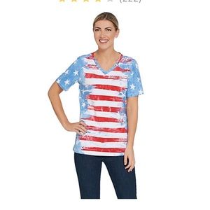 NWT - American Flag Print short sleeve top 👚